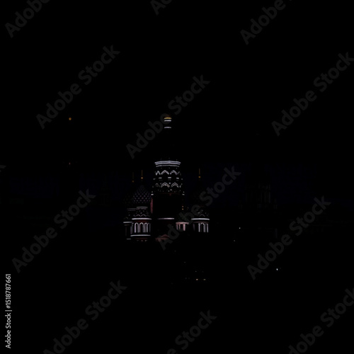 Nighttime view of st basil's cathedral in moscow russia famous landmark architecture and travel destination photography
