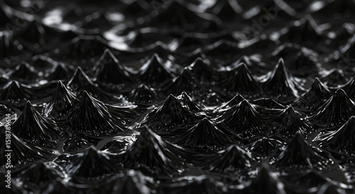 Black Spikes Liquid Abstract Dark Matter Concept