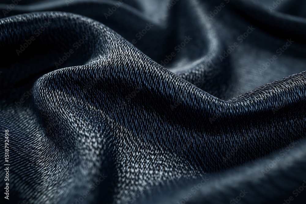 Fototapeta premium Luxury Blue Velvet Textile. Elegant Close-Up of Silky, Textured Fabric for Stylish Upholstery and Fashion Design