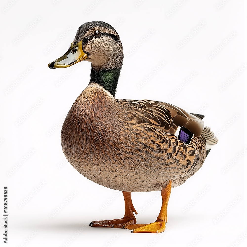 Colorful Waterfowl. Vibrant Duck Swimming in Natural Habitat Colorful Waterfowl. Vibrant Duck Swimming in Natural Habitat