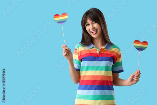 Beautiful young woman in ra...