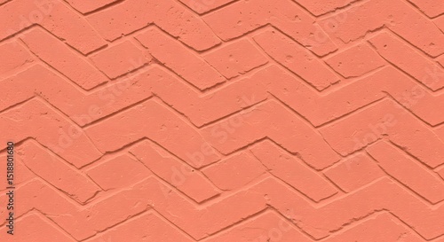 Wallpaper Mural Salmon herringbone brick wall texture Torontodigital.ca