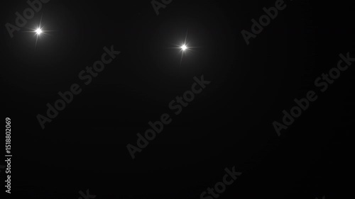 Photographer camera flashes. Random bright blinking lights. Flashing lens flares. Seamless looping.