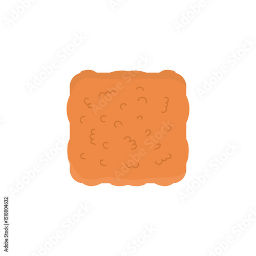 Illustration nugget fry brown unique design isolated