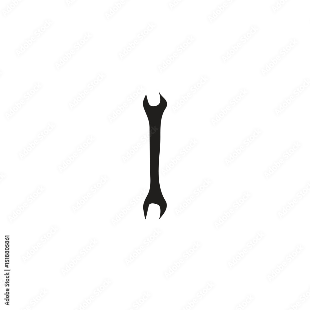 double sided wrench silhouette illustration of a tool for installing or removing nuts from bolts double sided wrench silhouette illustration of a tool for installing or removing nuts from bolts