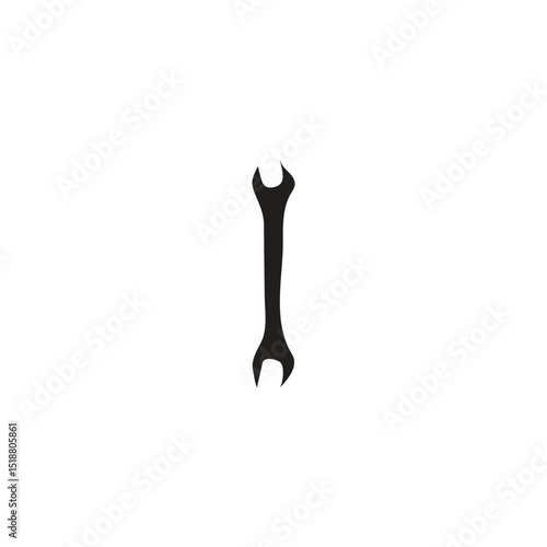 double sided wrench silhouette illustration of a tool for installing or removing nuts from bolts