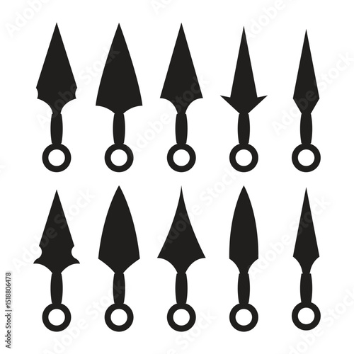 Kunai Knife Silhouette Vector Illustration