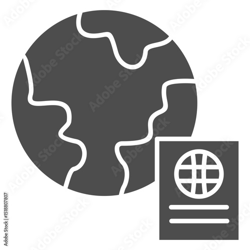 Visa Glyph Icon Element For Design
