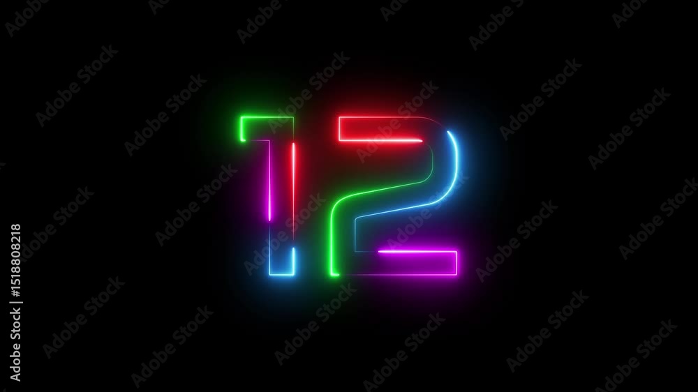 Neon Number. Neon Countdown Text Number. Neon Number. Neon Countdown Text Number.