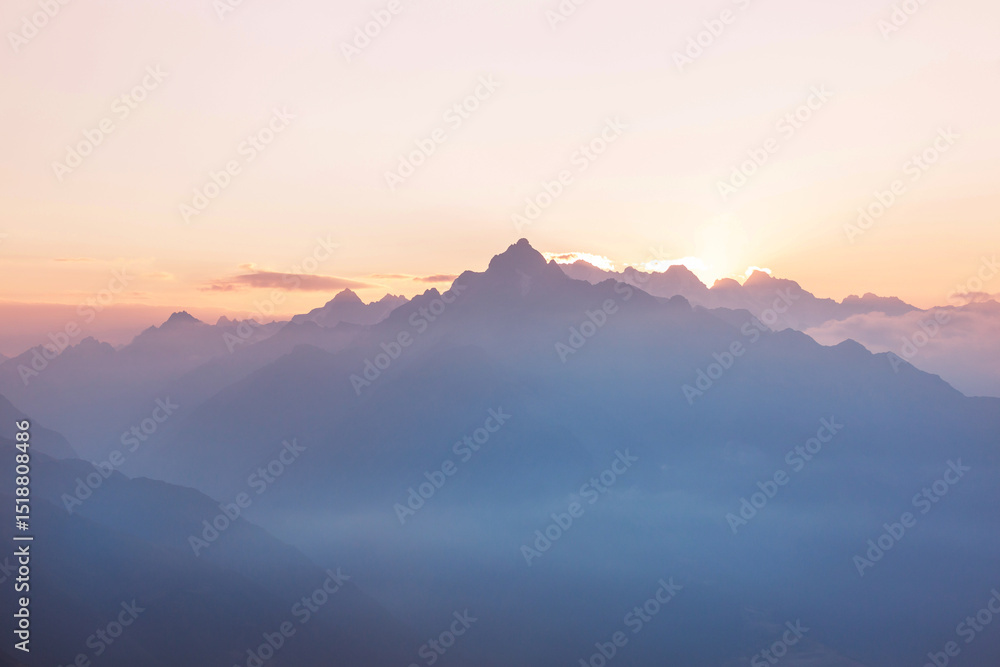 Fototapeta premium Mountains on sunrise