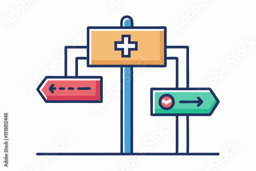 hospital signboard direction arrows