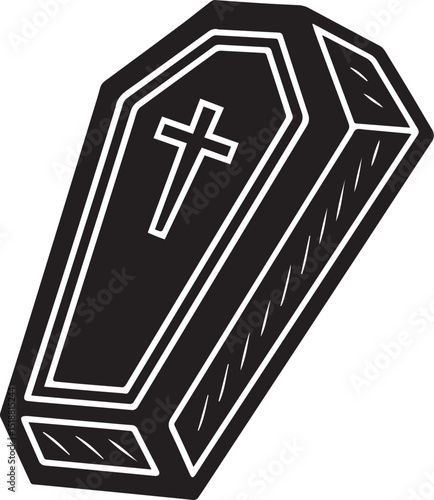 a coffin vector illustration, coffin logo vector, coffin on a white background