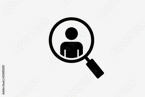 Magnifying glass icon person search recruitment
