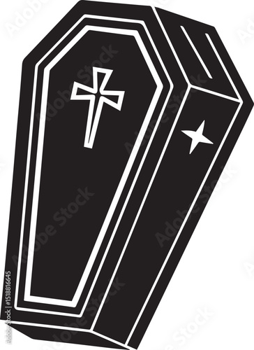 a coffin vector illustration, coffin logo vector, coffin on a white background
