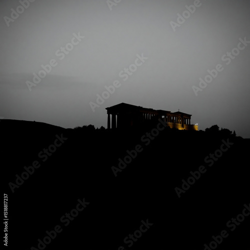 Dark silhouette of parthenon athens greece ancient ruins historical landmark travel destination architecture photography