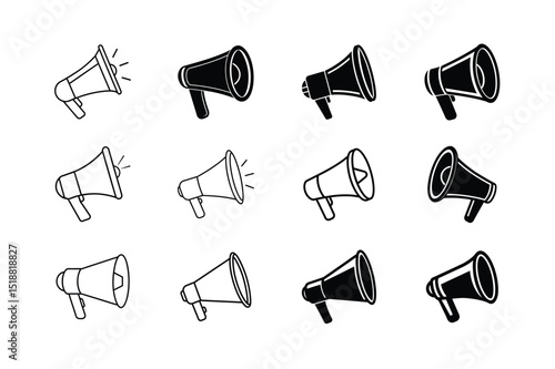 Megaphone Icon Set Collection