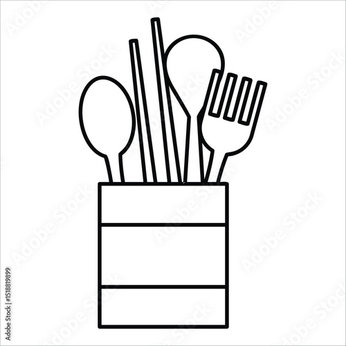 Cutlery Holder  Icon Element For Design