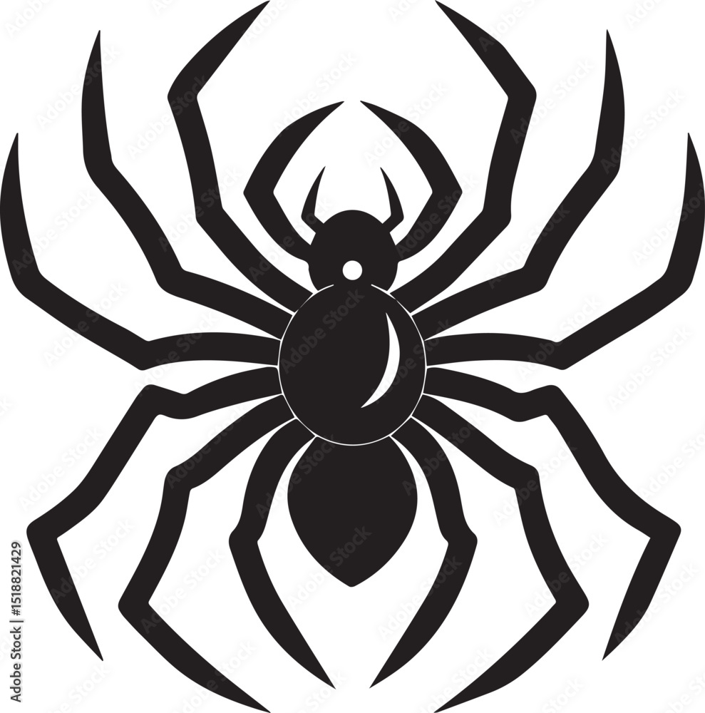 Obraz premium black halloween spider vector, spider vector logo, spider on a white background