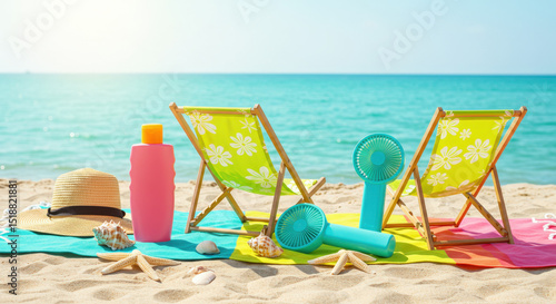 Wallpaper Mural Summer Beach Essentials Sun Protection, Relaxation, and Fun in the Sun Torontodigital.ca