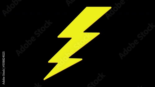 Animated yellow lightning bolt graphic on a Transparent Background