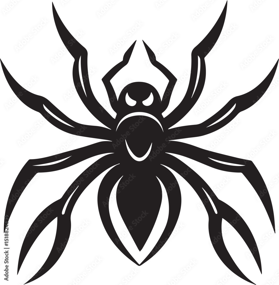 black halloween spider vector, spider vector logo, spider on a white background black halloween spider vector, spider vector logo, spider on a white background