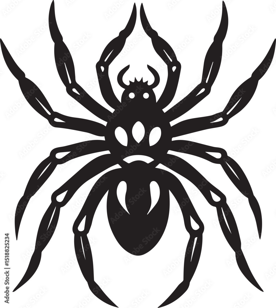 Obraz premium black halloween spider vector, spider vector logo, spider on a white background