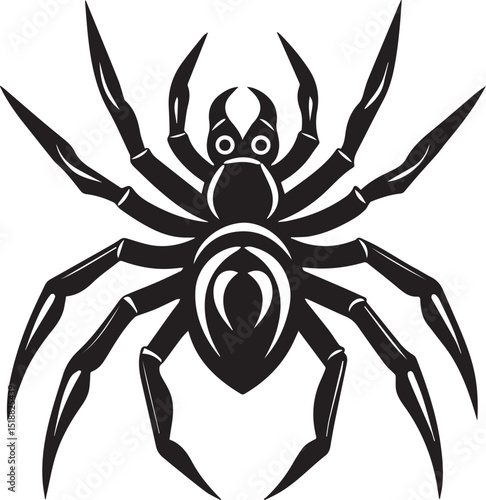 black halloween spider vector, spider vector logo, spider on a white background