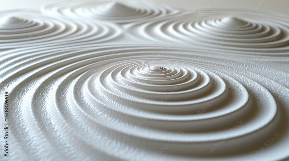 Naklejka premium Intricate Patterns of White Zen Sand with Swirling Texture Design