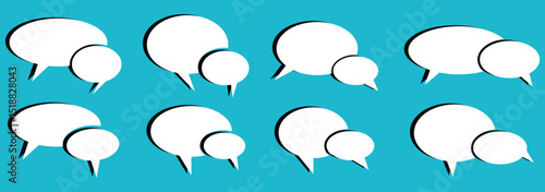 Speech Bubble set. Talk bubble. Cartoon vector illustration.
