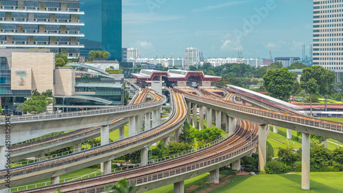 Jurong East Interchange metro station aerial timelapse, one of the major integrated public transportation hub in Singapore