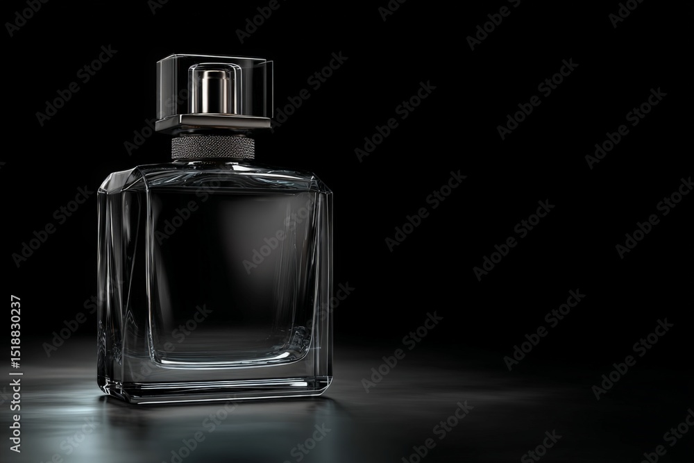 A luxury bottle elegant and minimalist perfume with a gradient black background A luxury bottle elegant and minimalist perfume with a gradient black background
