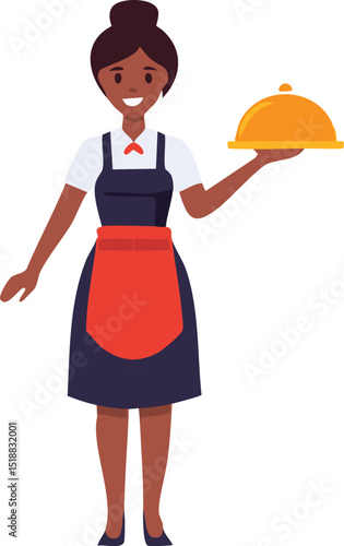 waitress woman with tray