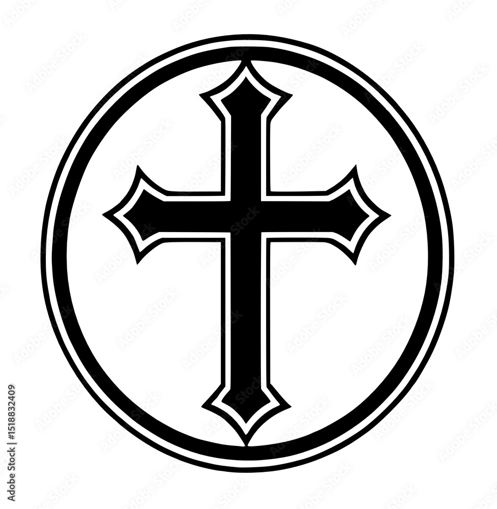 Fototapeta premium christian cross icon, simple illustration