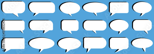 Big set of speech bubbles. speech bubbles represent online chatting, social media discussions, and the exchange of ideas in a connected digital world.