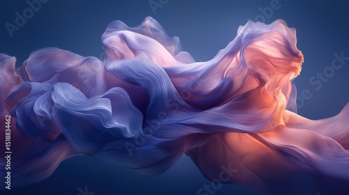 Ethereal Swirls of Colorful Fabric Flowing in Graceful Motion