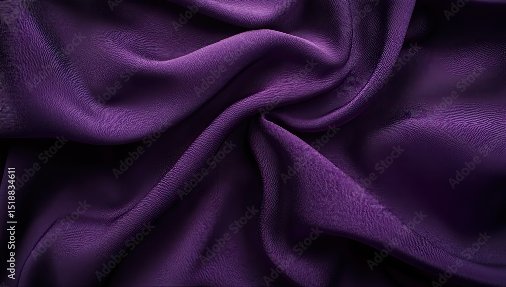 Fototapeta premium Deep purple fabric drapes in soft folds (1)
