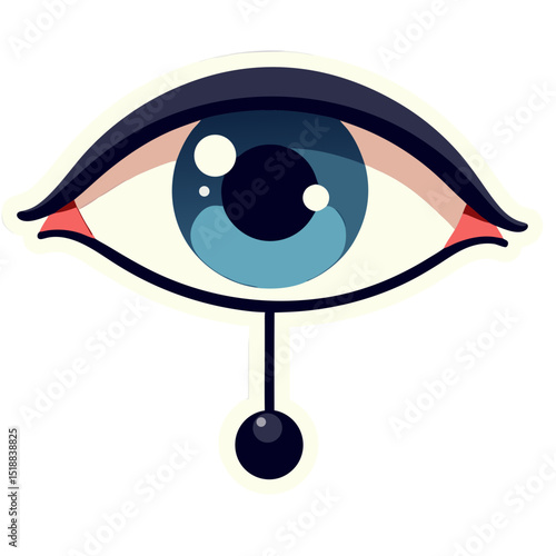 Stylized Eye Illustration on a Black Background: Symbolism, Vision, and Perception