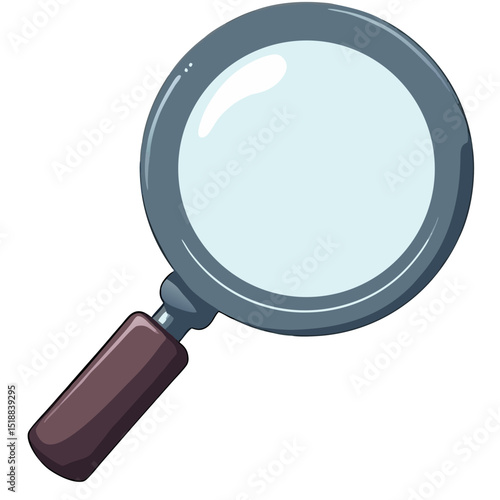 Illustration of a Magnifying Glass: Symbol of Discovery, Research, and Analysis