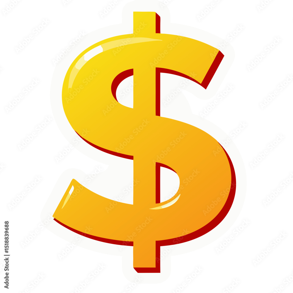 Illustrative Graphic of a Dollar Sign with a Yellow and Orange Gradient Design Illustrative Graphic of a Dollar Sign with a Yellow and Orange Gradient Design