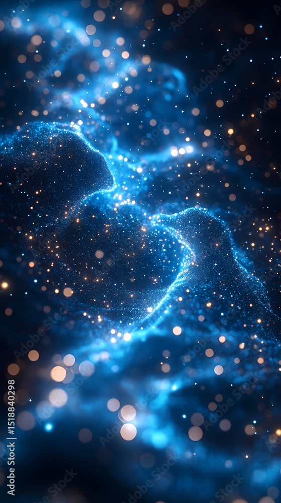 Digital technology Deep blue artificial intelligence luminous particle illustration poster background Digital technology Deep blue artificial intelligence luminous particle illustration poster background