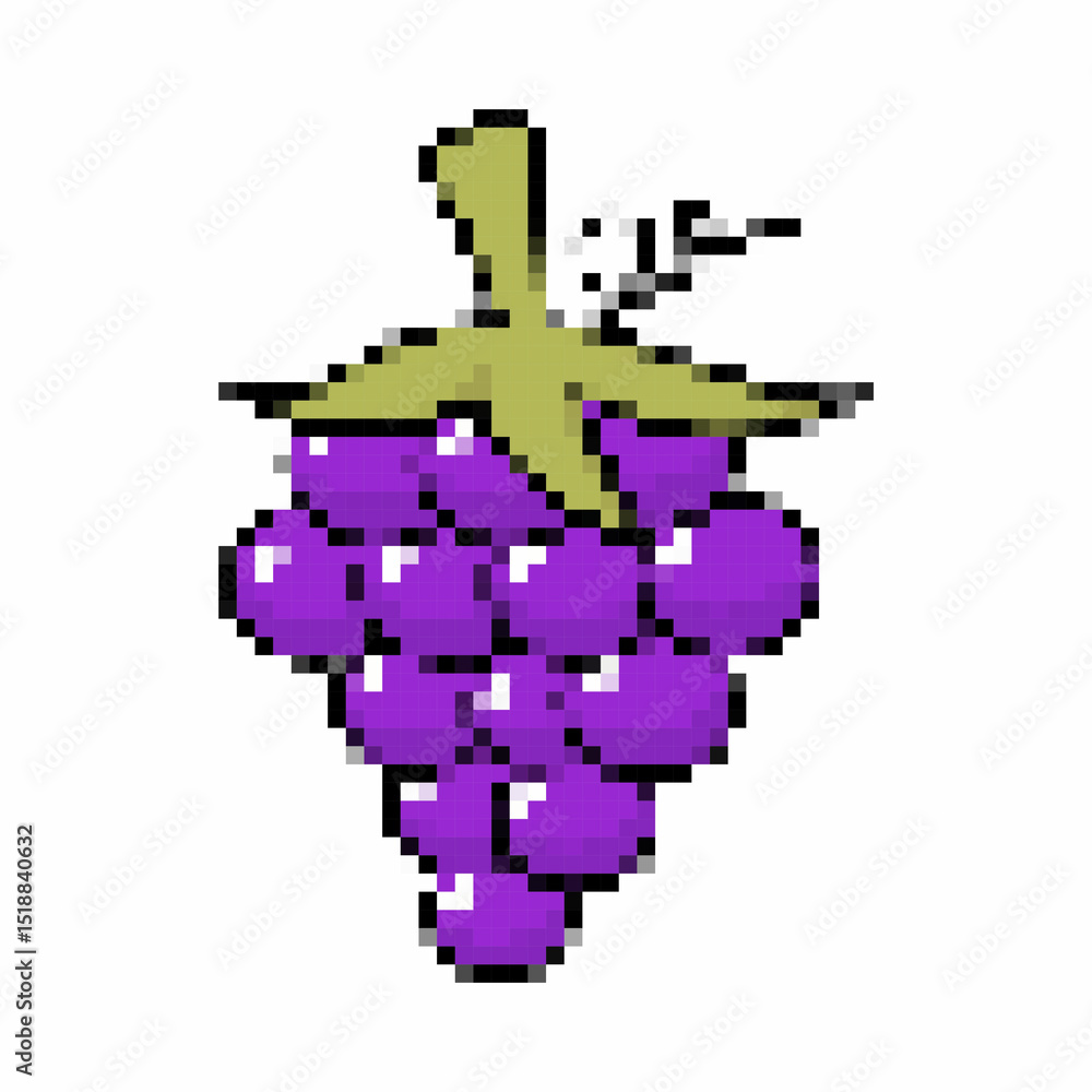 Fototapeta premium Various illustrations of fruits with pixelated concept