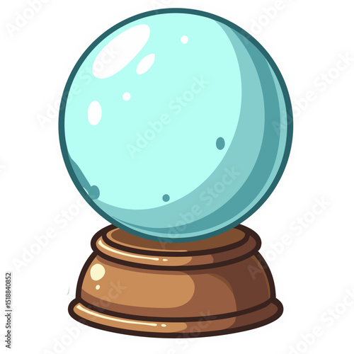 Illustration of a Crystal Ball: Predicting the Future with Cartoonish Aesthetics