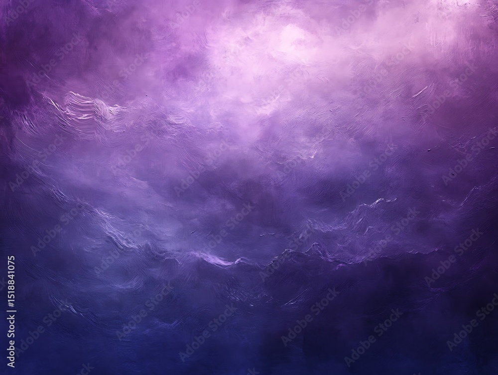 Fototapeta premium Abstract ethereal violet nebula with dreamy light and texture background