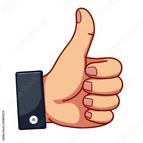 Cartoon hand giving a thumbs up against a black background, representing approval