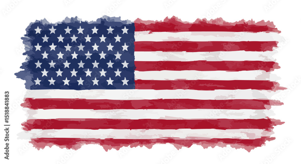 Grunge American flag painted on a blackboard or brick wall, symbolizing national patriotism Grunge American flag painted on a blackboard or brick wall, symbolizing national patriotism