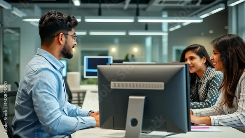 Wallpaper Mural Diverse office team collaborates on project at modern workspace location Torontodigital.ca
