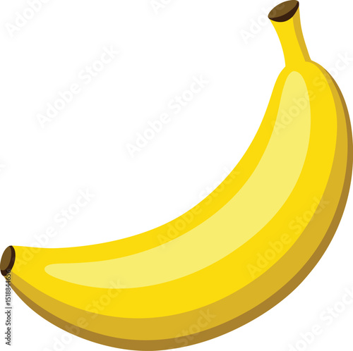 Fresh and ripe banana cartoon illustration isolated on white background perfectly representing healthy food