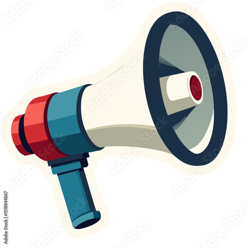 Illustration of a colorful megaphone on a black background for communication purposes