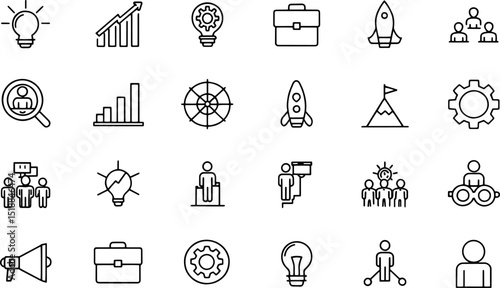line icons related to project  startup  management (1).eps