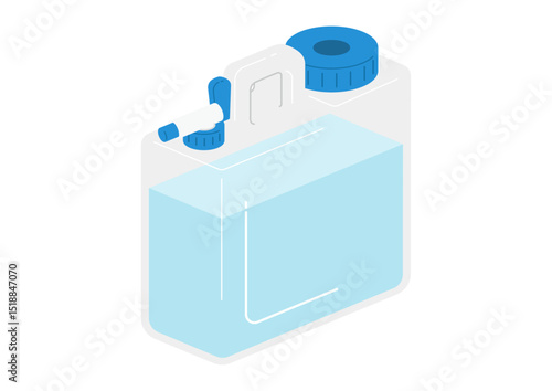 水が入ったウォータータンクのイラスト・正面